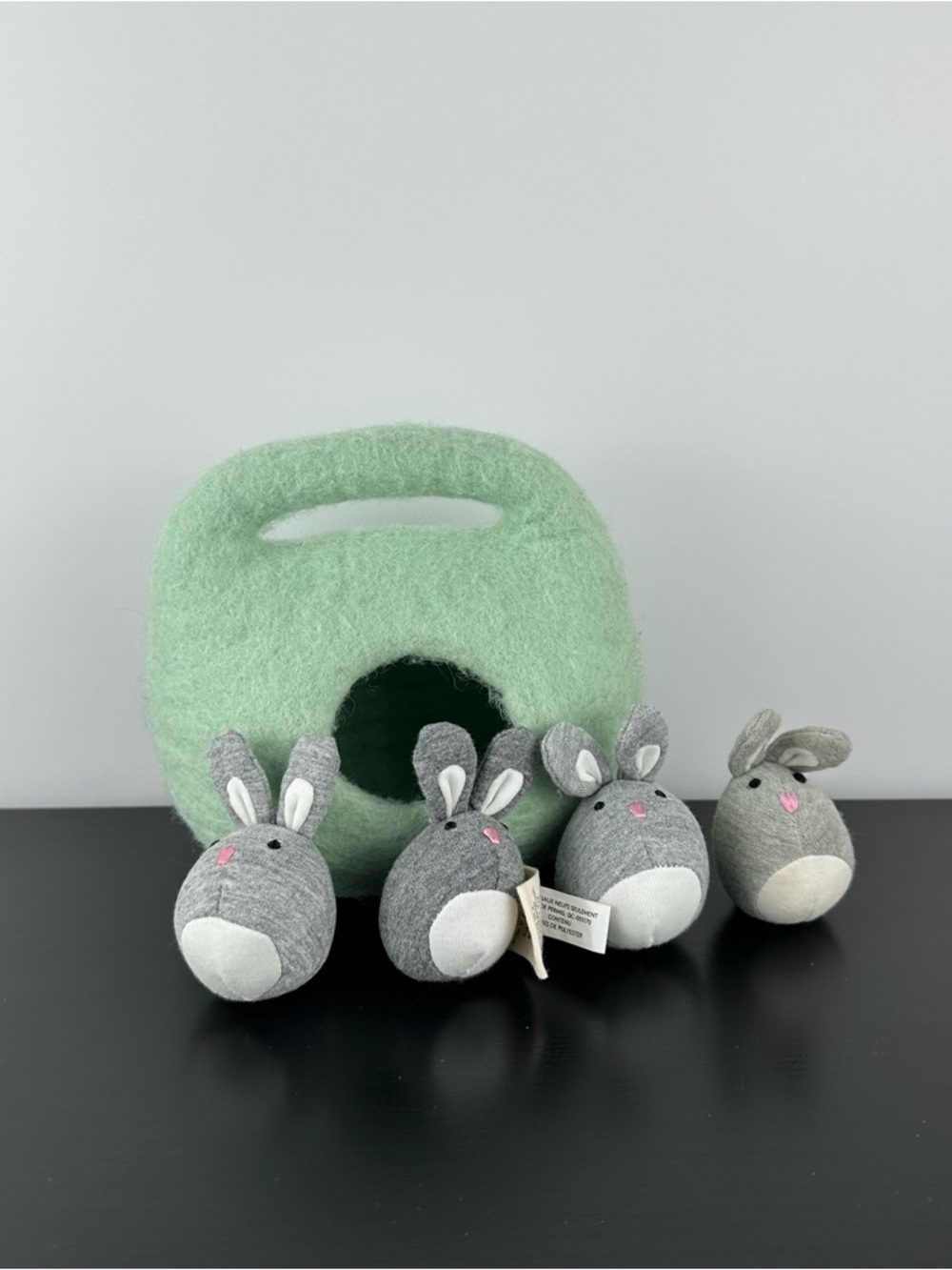 Lovevery Bunnies in Green Burrow Plush Baby Toy